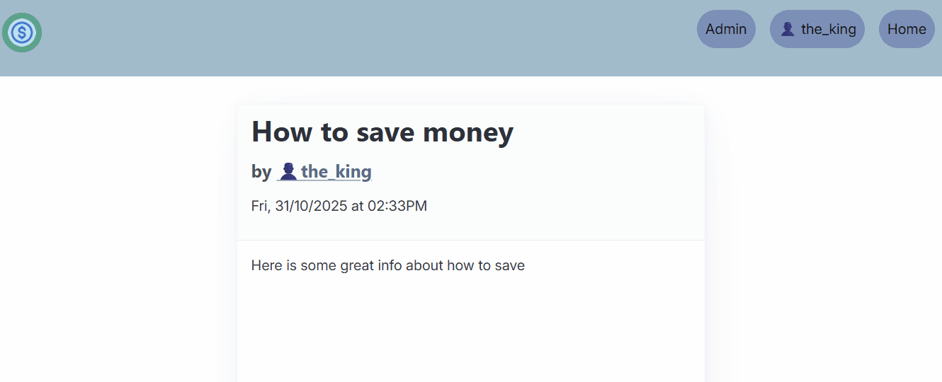 Admin deletes a post