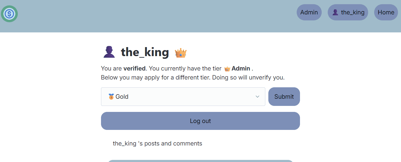 Admin verifies a user